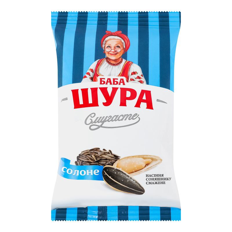 Насіння смажене Баба Шура 100г Смугасте солон смаж